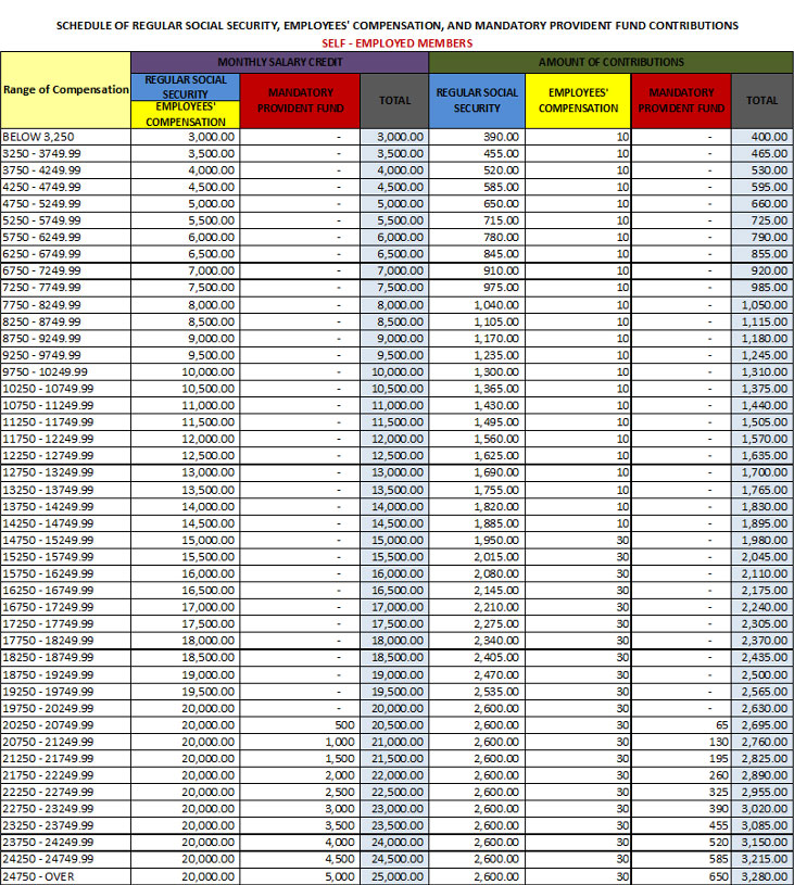 New SSS Contribution Table - MPCamaso & Associates